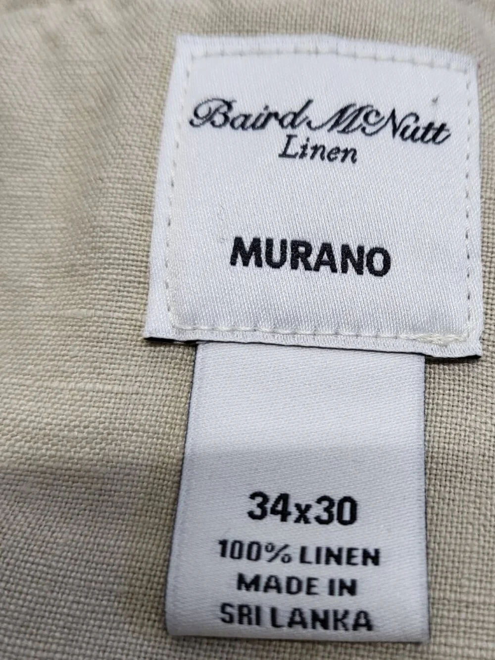 Murano Baird McNutt Linen Pants Mens 34 X 30 Buttonf Fly Drawstrings 100% Linen